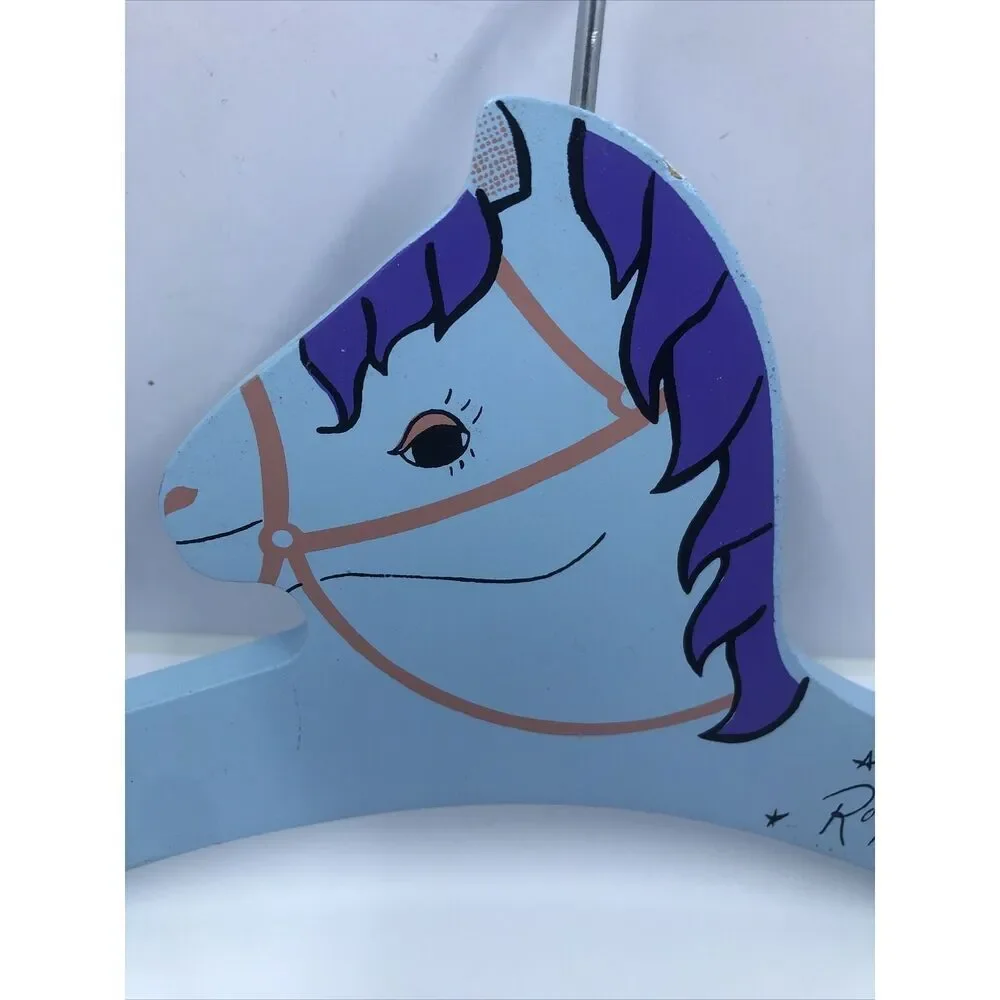 1 Children’s Wooden Clothes Hangers 1983 Pet Mates Alezander Asquine HORSE